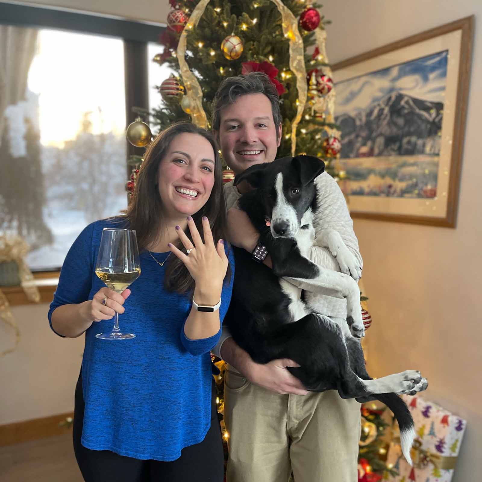The day we got engaged! With bonus Ellie sighting.